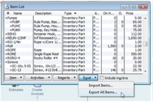 QuickBooks POS inventory import template